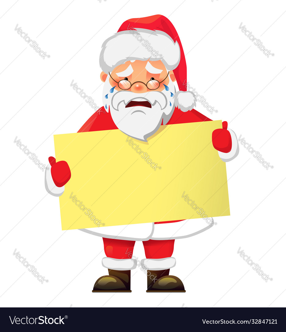 Santa claus holding banner