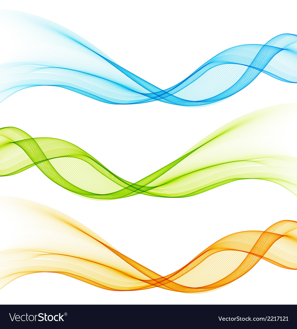 Set of color curve lines design element Royalty Free Vector