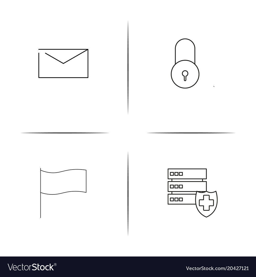 Web and text simple linear icon setsimple outline