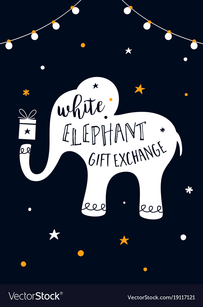 white-elephant-gift-exchange-game-royalty-free-vector-image