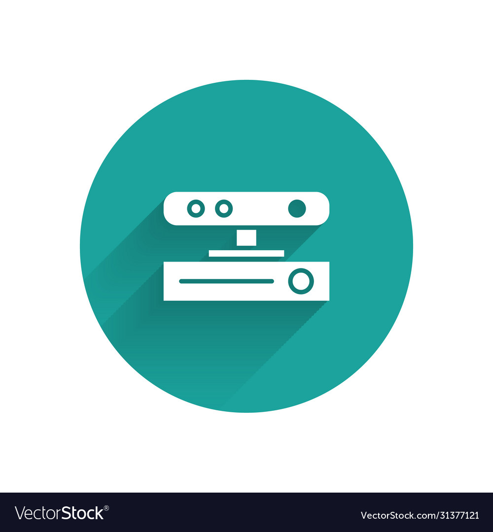 White motion sensor icon isolated with long shadow Vector Image White motion sensor icon isolated with long shadow