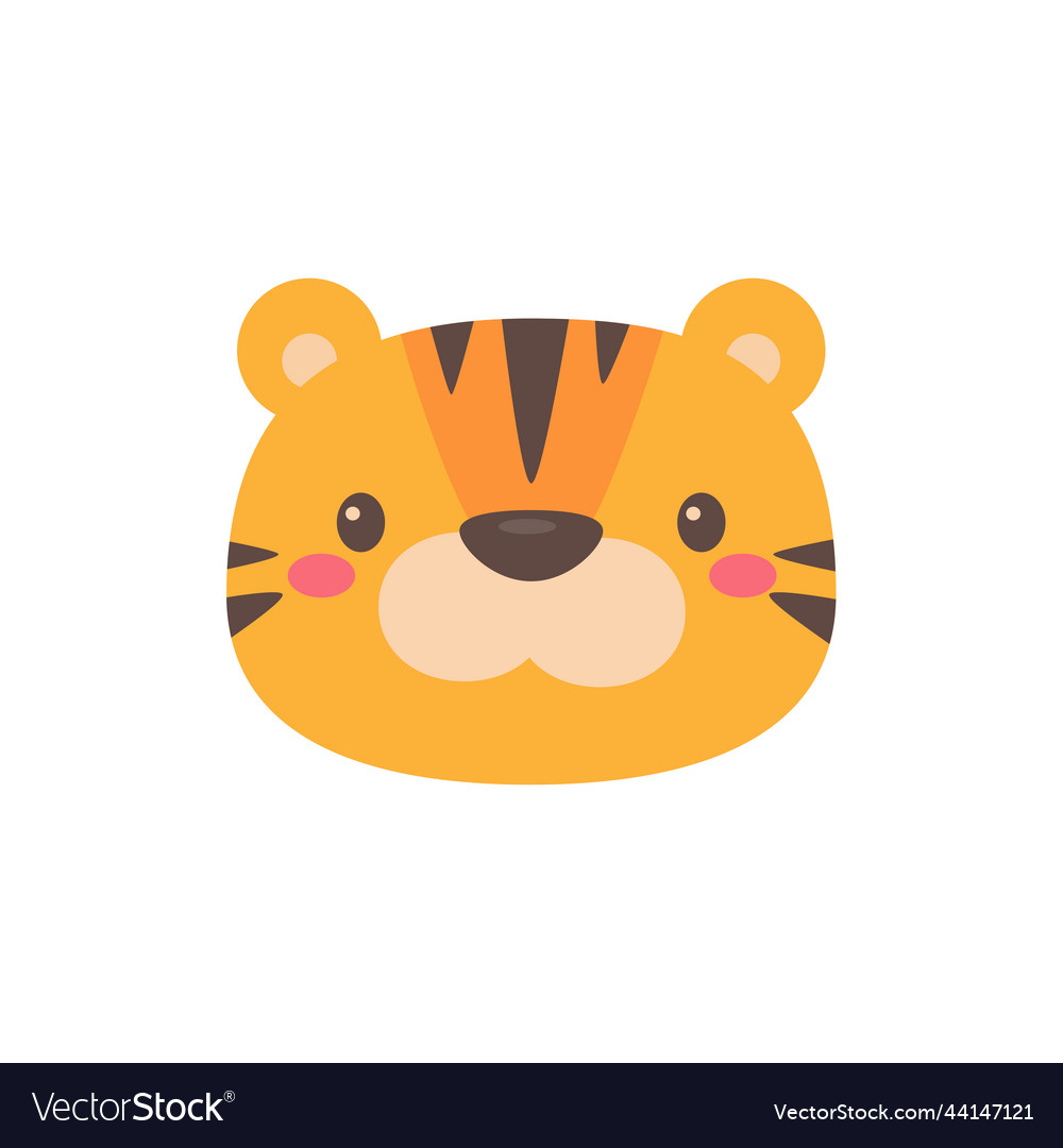 Wild animal cartoons cute tiger elements vector image Wild animal cartoons cute tiger elements