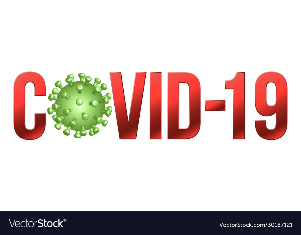 Word Covid-19 With Coronavirus Icon 2019 Vector Image