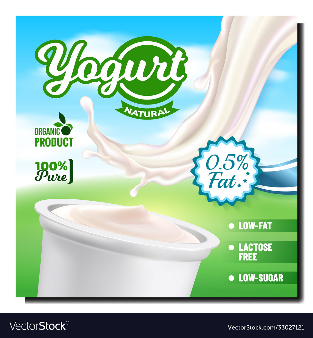 Joghurt natürliche Milch Lebensmittel Werbebanner