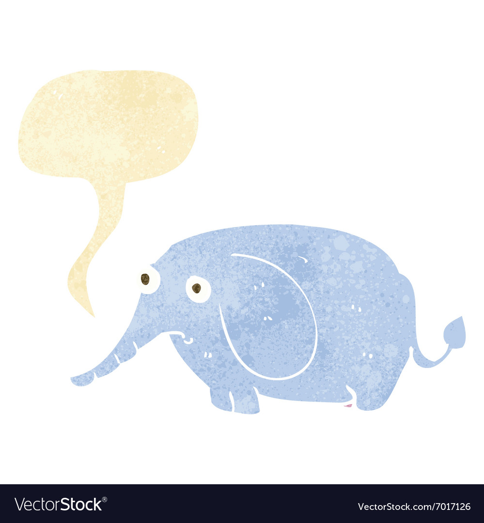 Cartoon sad little elephant with speech bubble Vector Image