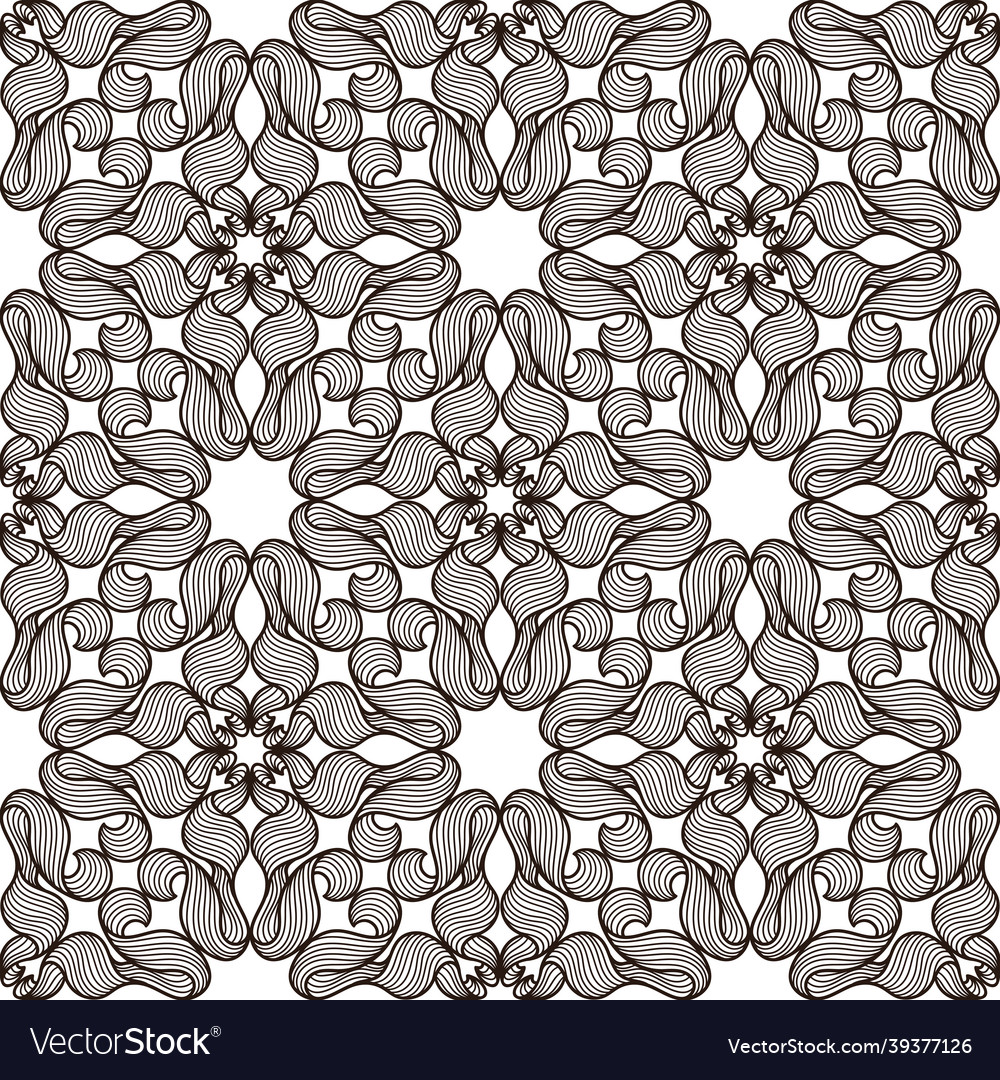 Ceramic tile seamless pattern with wave line curls vector image Ceramic tile seamless pattern with wave line curls