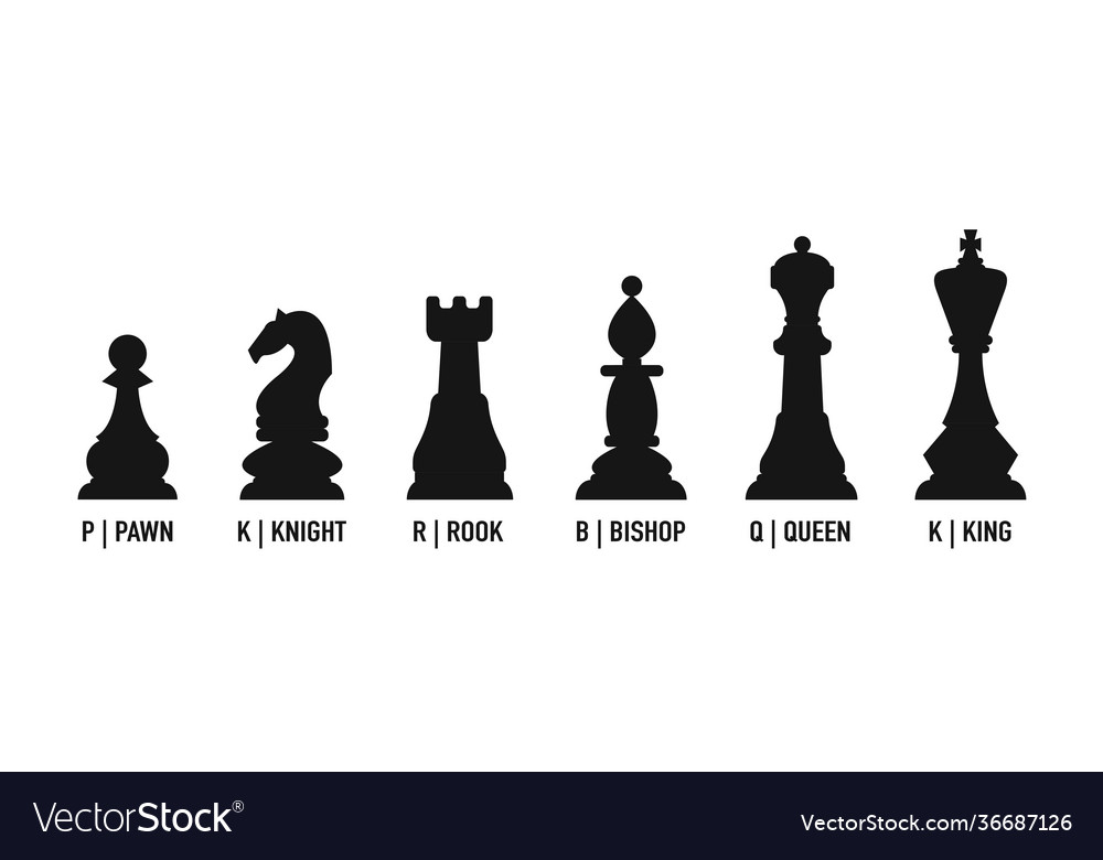 Chess piece name set Royalty Free Vector Image