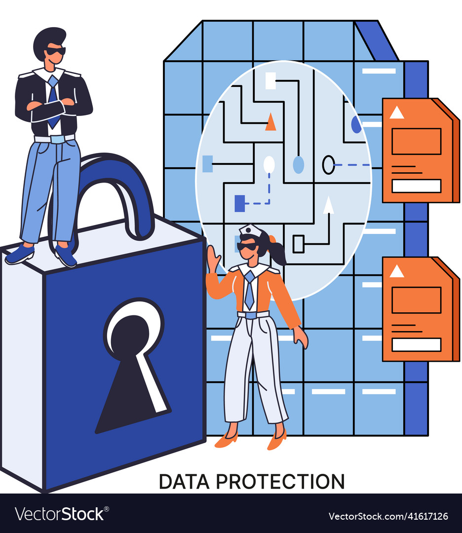 Data protection privacy internet security Vector Image