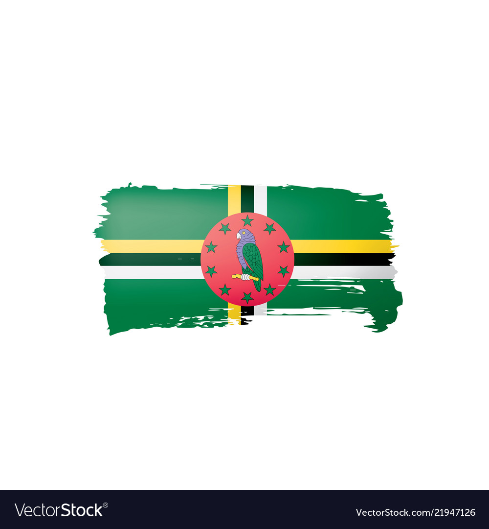 Dominica flag on a white