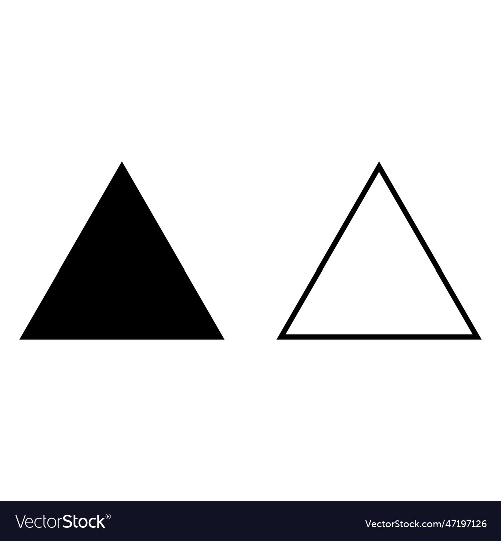 Equal triangle icon set triangles