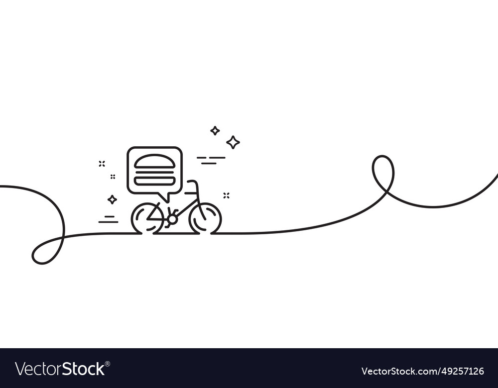 Essen Lieferung Fahrrad Linie Ikone kontaktlose Mahlzeit
