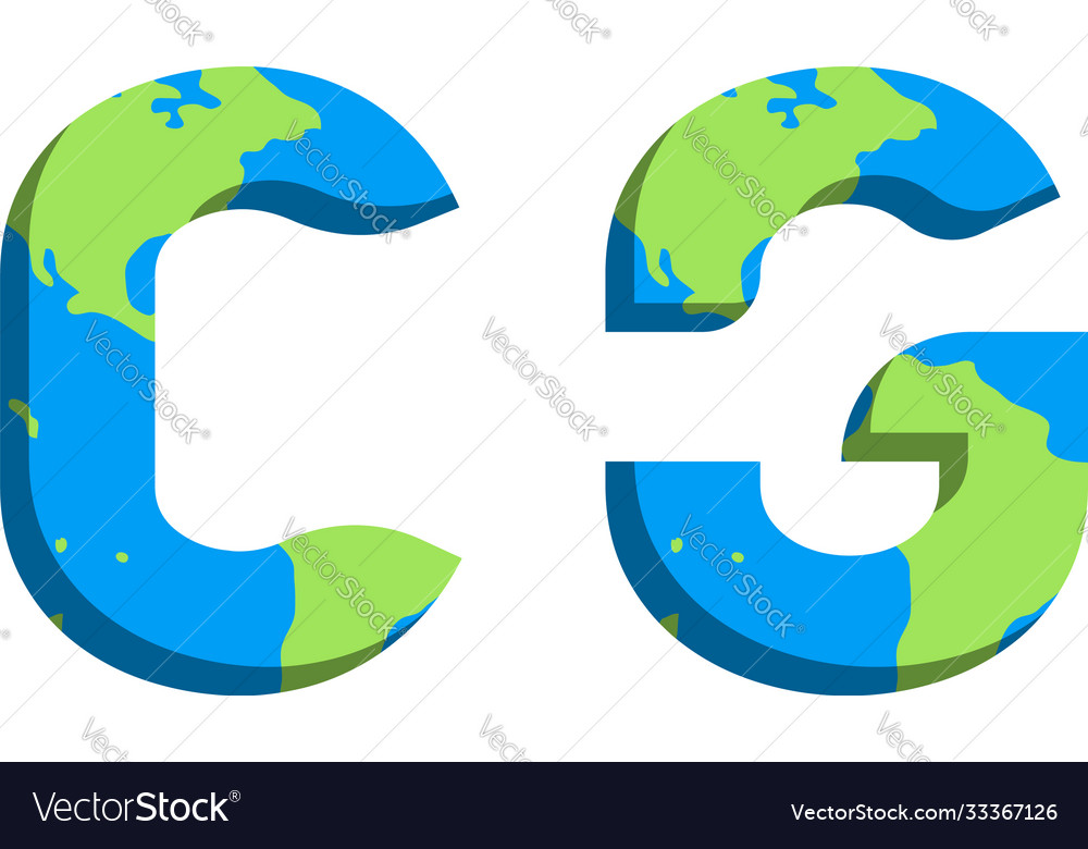 Initial cg logo design with world map style