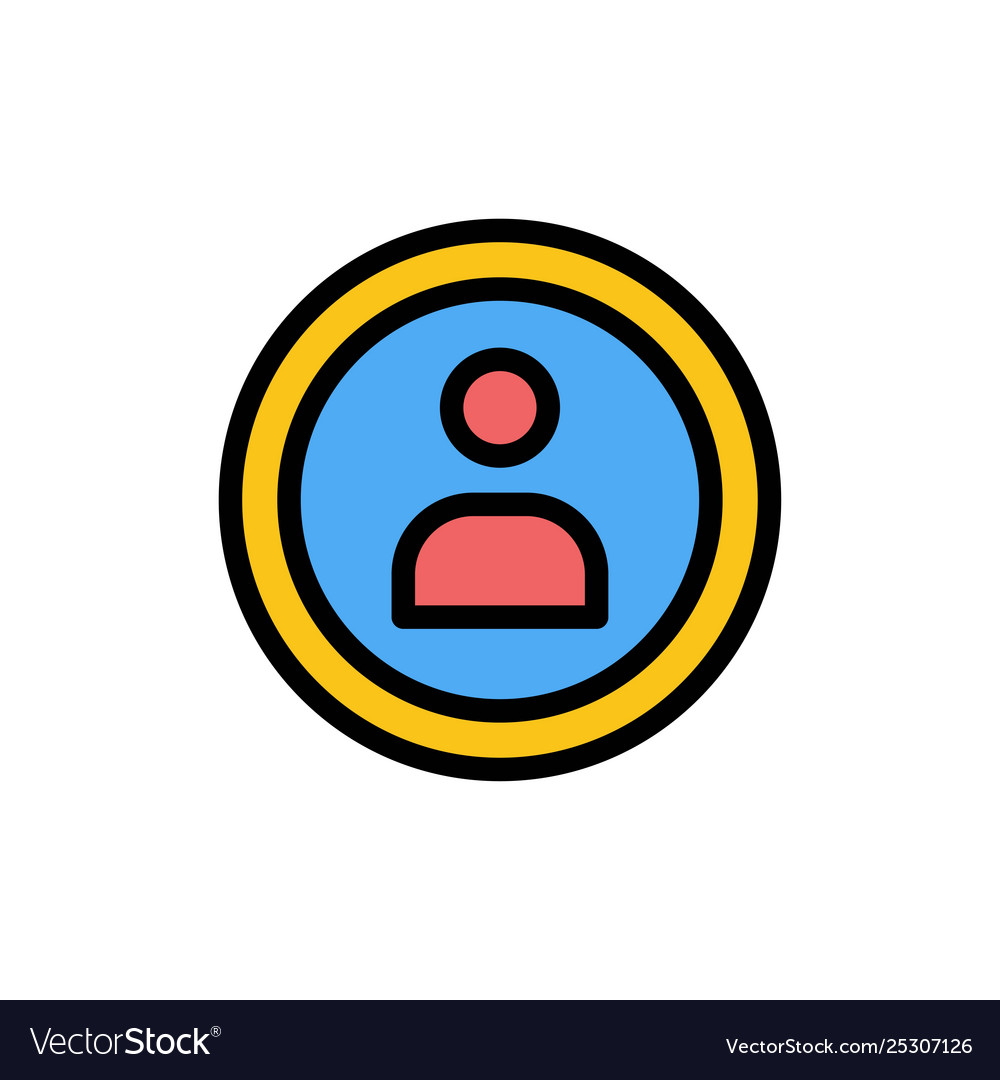 Interface navigation user flat color icon vector image Interface navigation user flat color icon