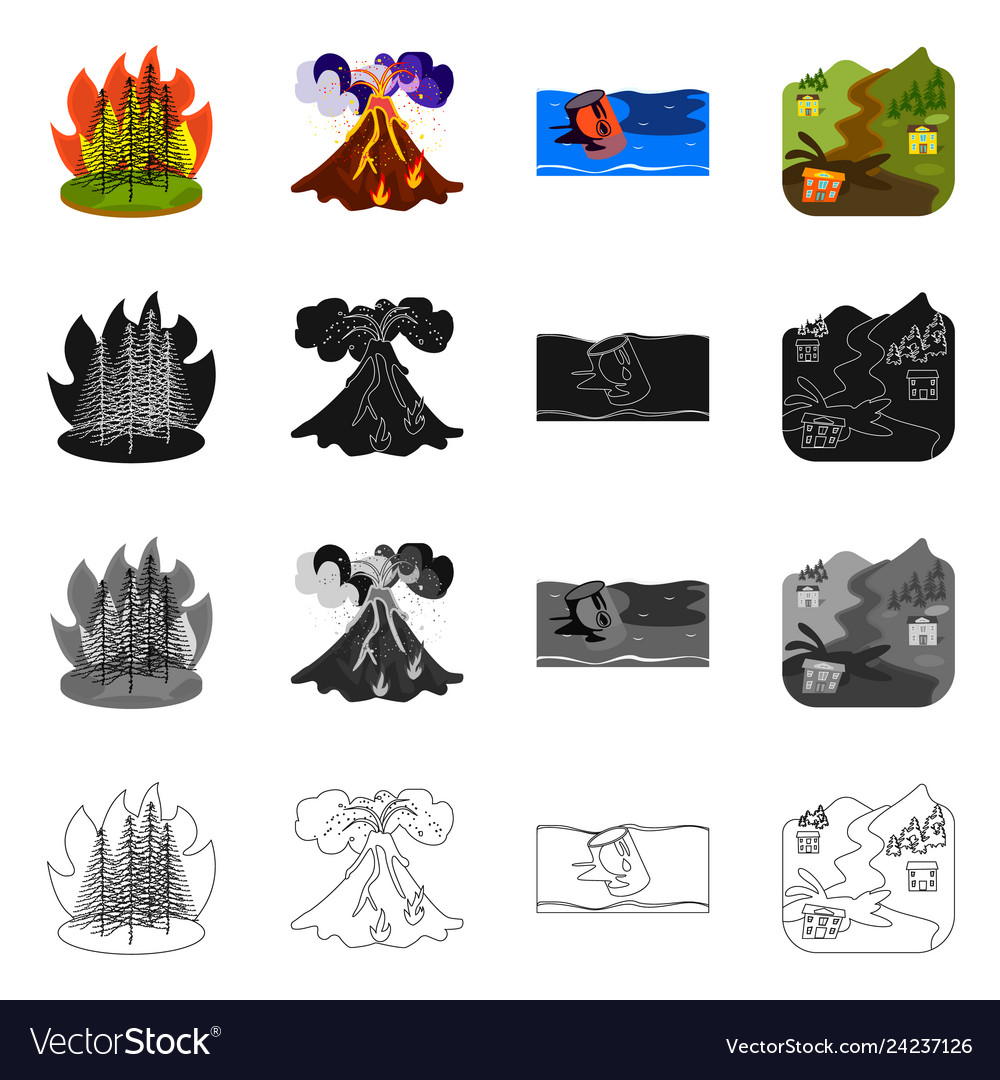 Isolated object of weather and distress icon vector image Isolated object of weather and distress icon