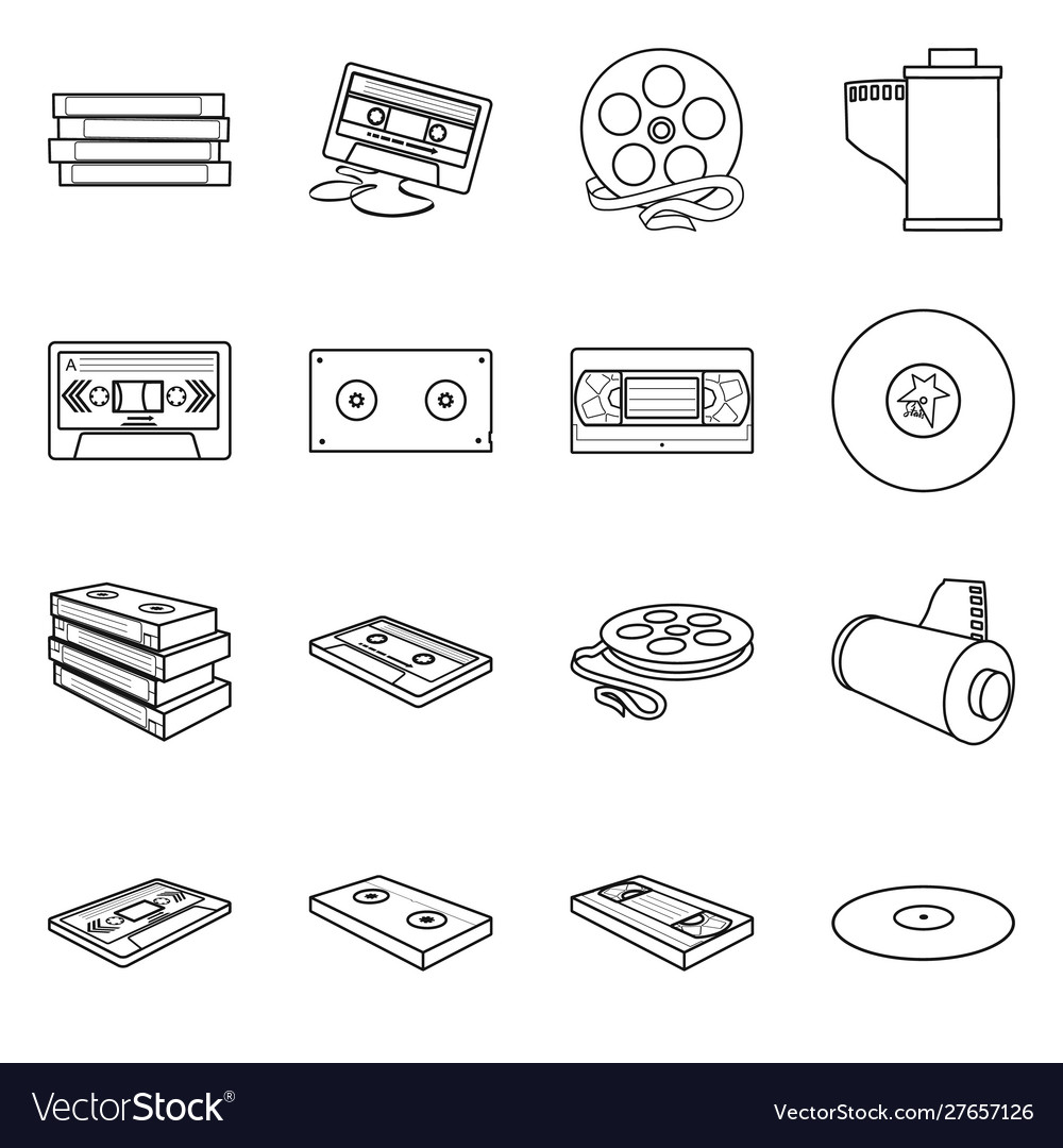 Isolated object player and device icon vector image Isolated object player and device icon