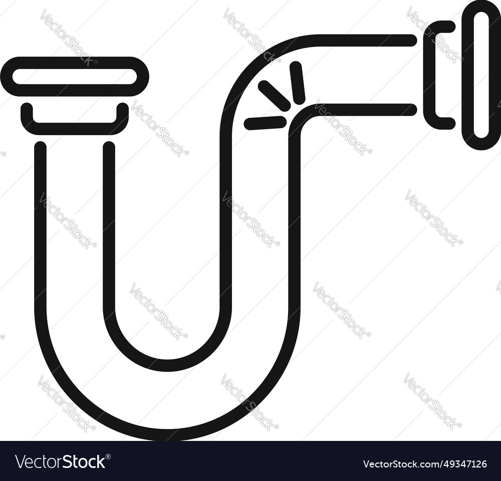 Kitchen water pipe icon outline plumber Royalty Free Vector