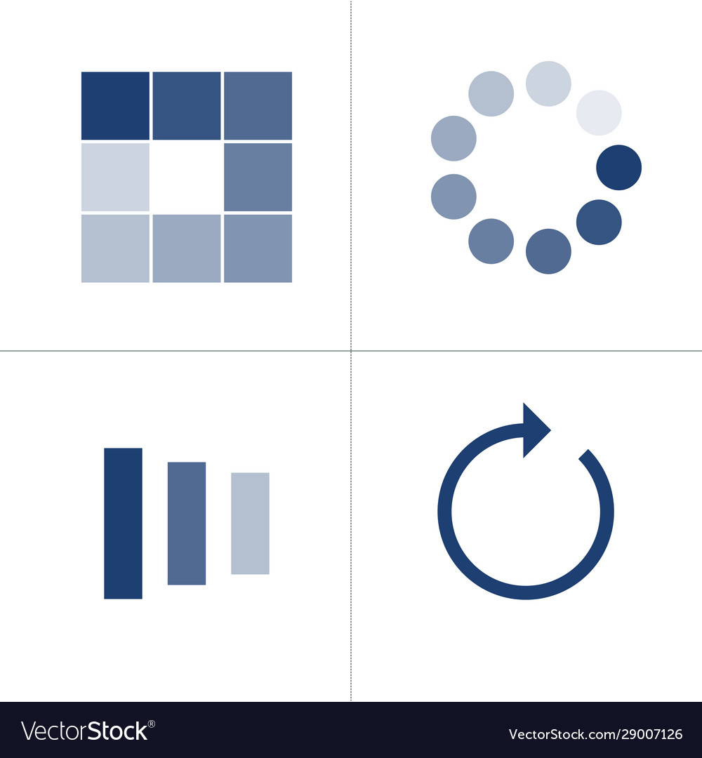 Loading icon set with different shapes square