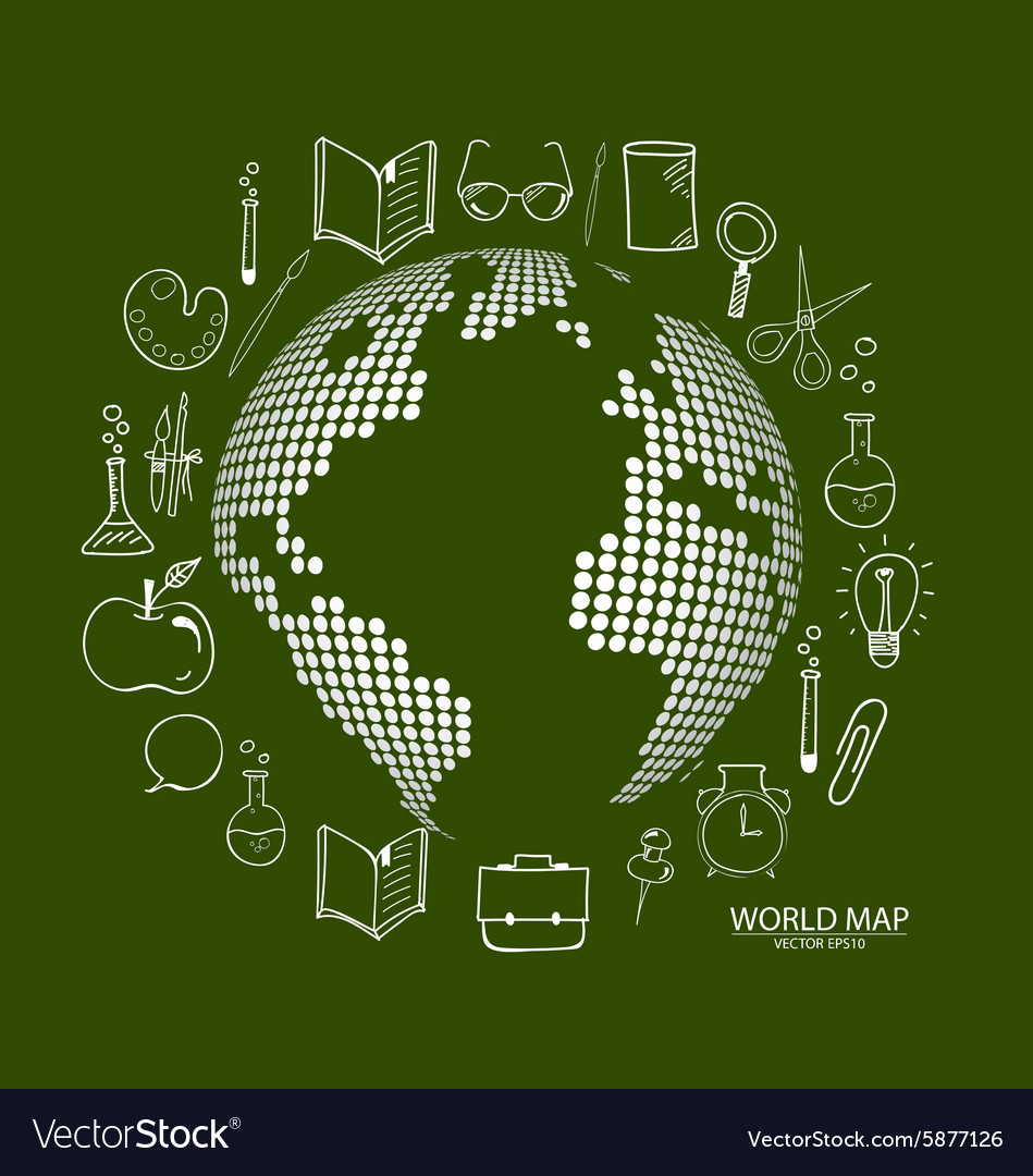 Modern globe with application icon template