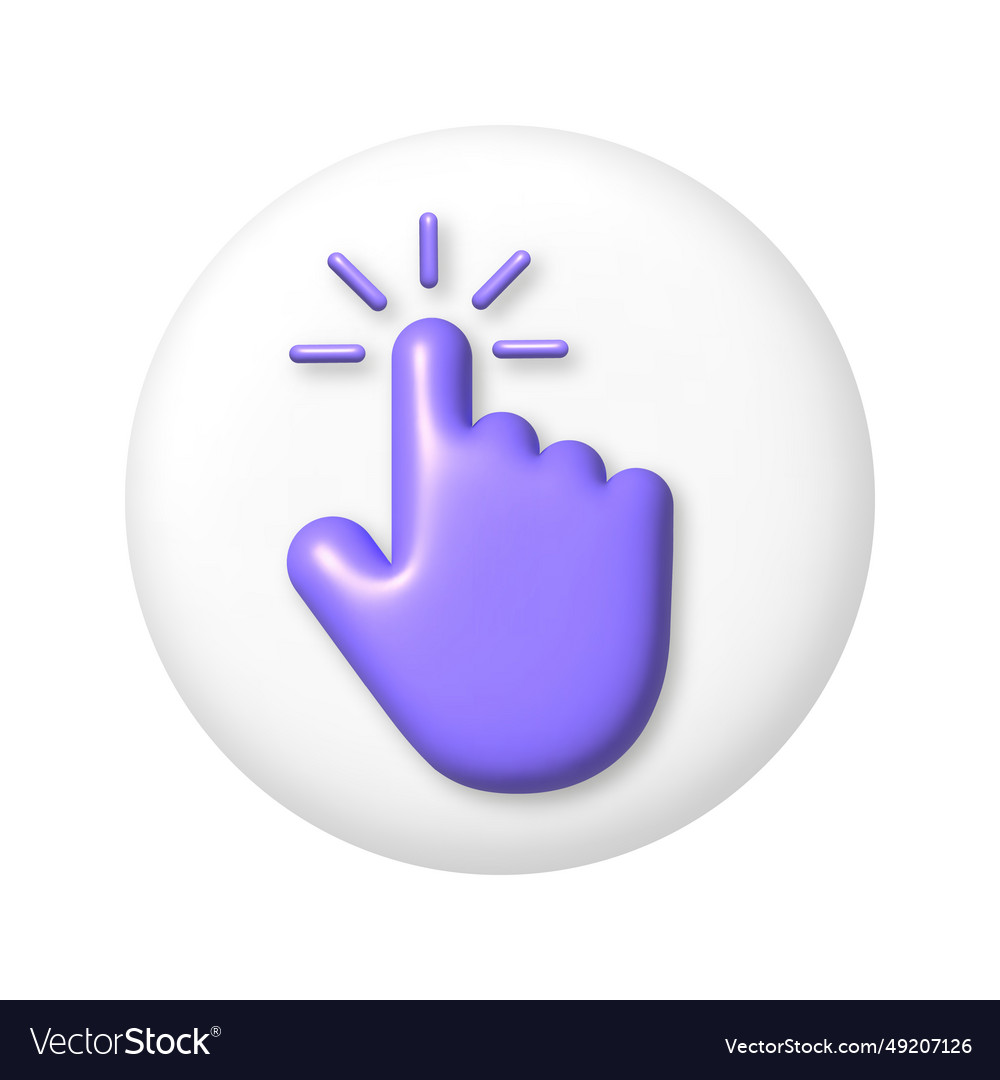Purple computer cursor hand pointing icon