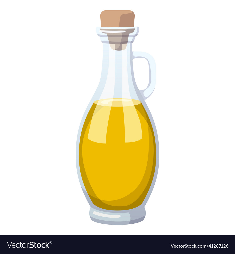 Realistische Flasche mit Sonnenblume oder Olivenöl Vector Image Realistische Flasche mit Sonnenblume oder Olivenöl