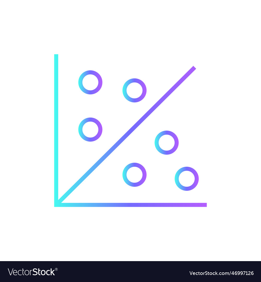 Regression data analysis icon with blue duotone vector image Regression data analysis icon with blue duotone