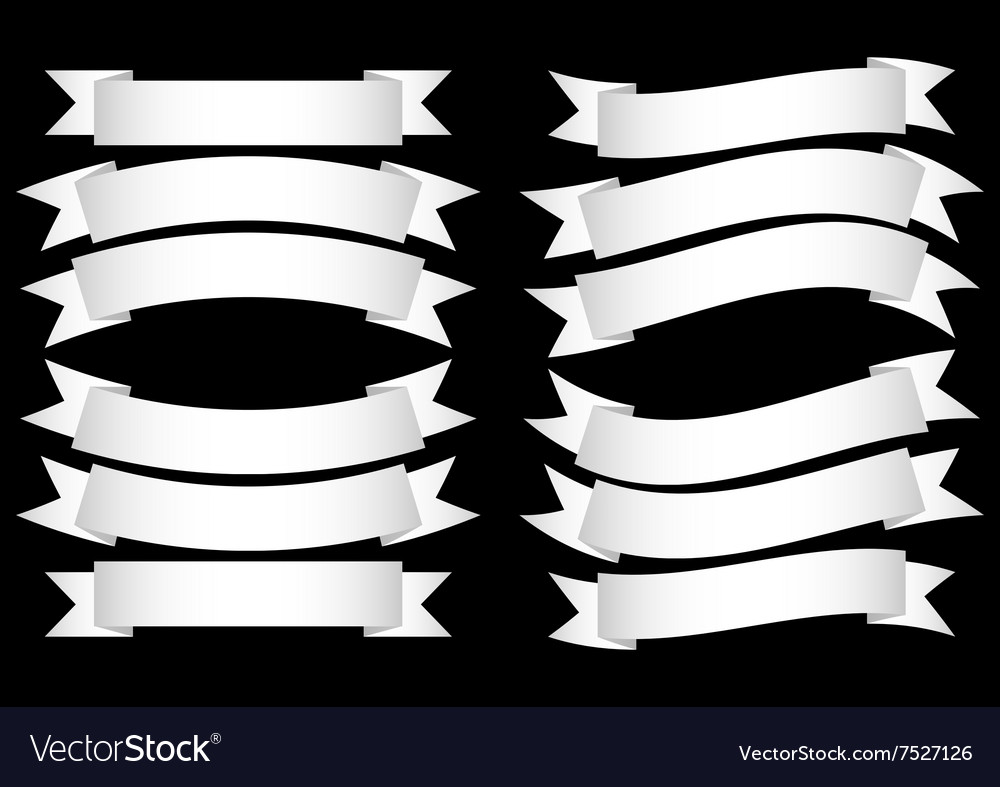 Ribbon Banner White Royalty Free Vector Image Vectorstock