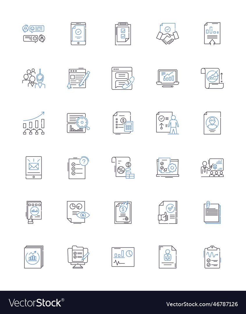 Sampling line icons collection experimentation vector image Sampling line icons collection experimentation