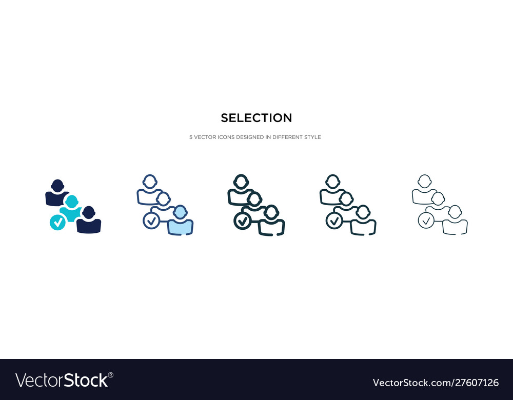 Selection icon in different style two colored