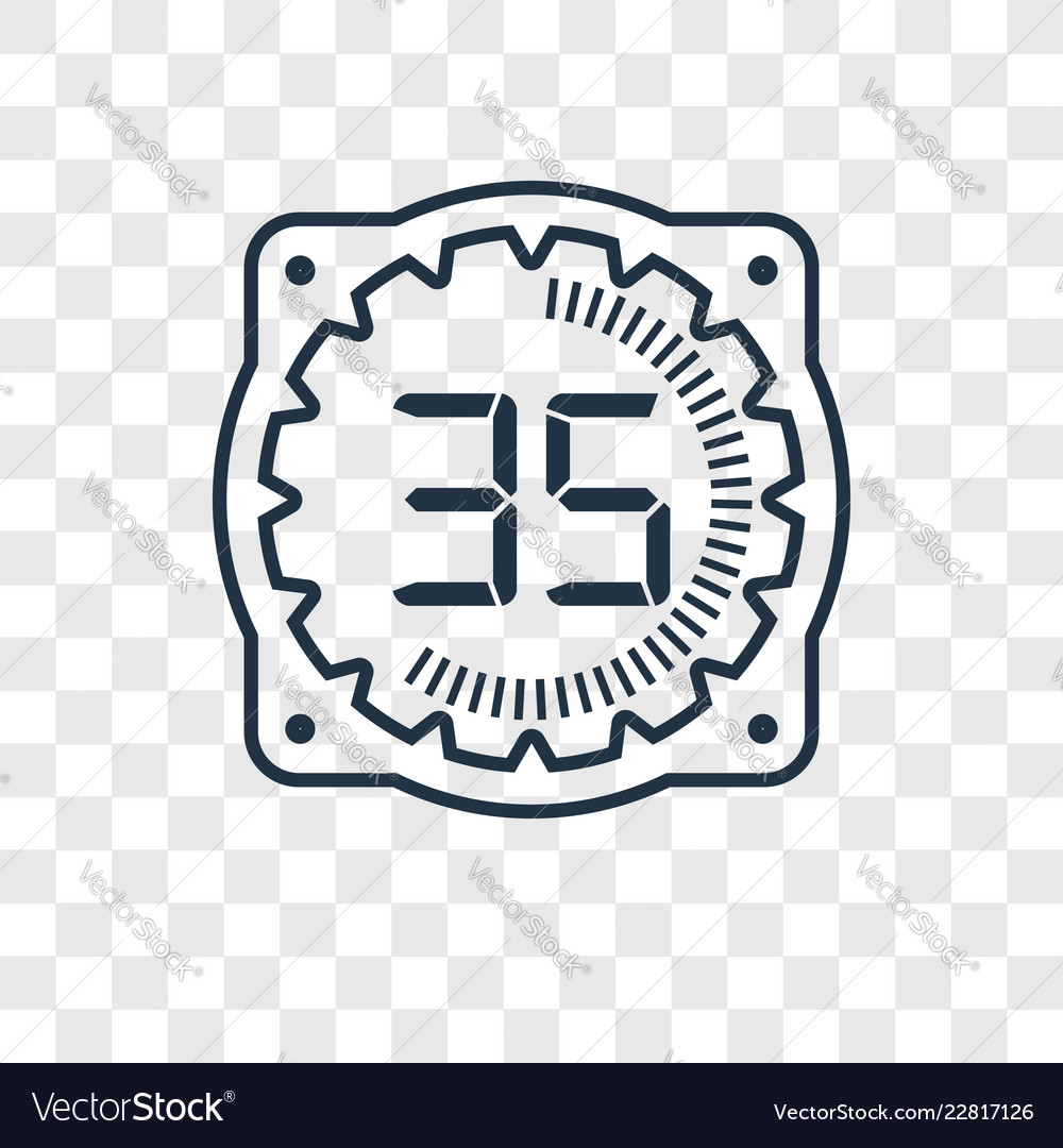 Time concept linear icon isolated on transparent vector image Time concept linear icon isolated on transparent