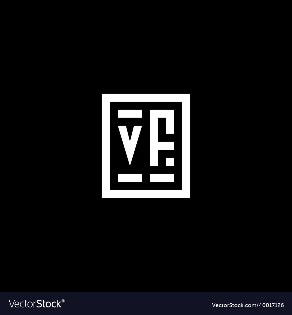 Vf initial logo with square rectangular shape