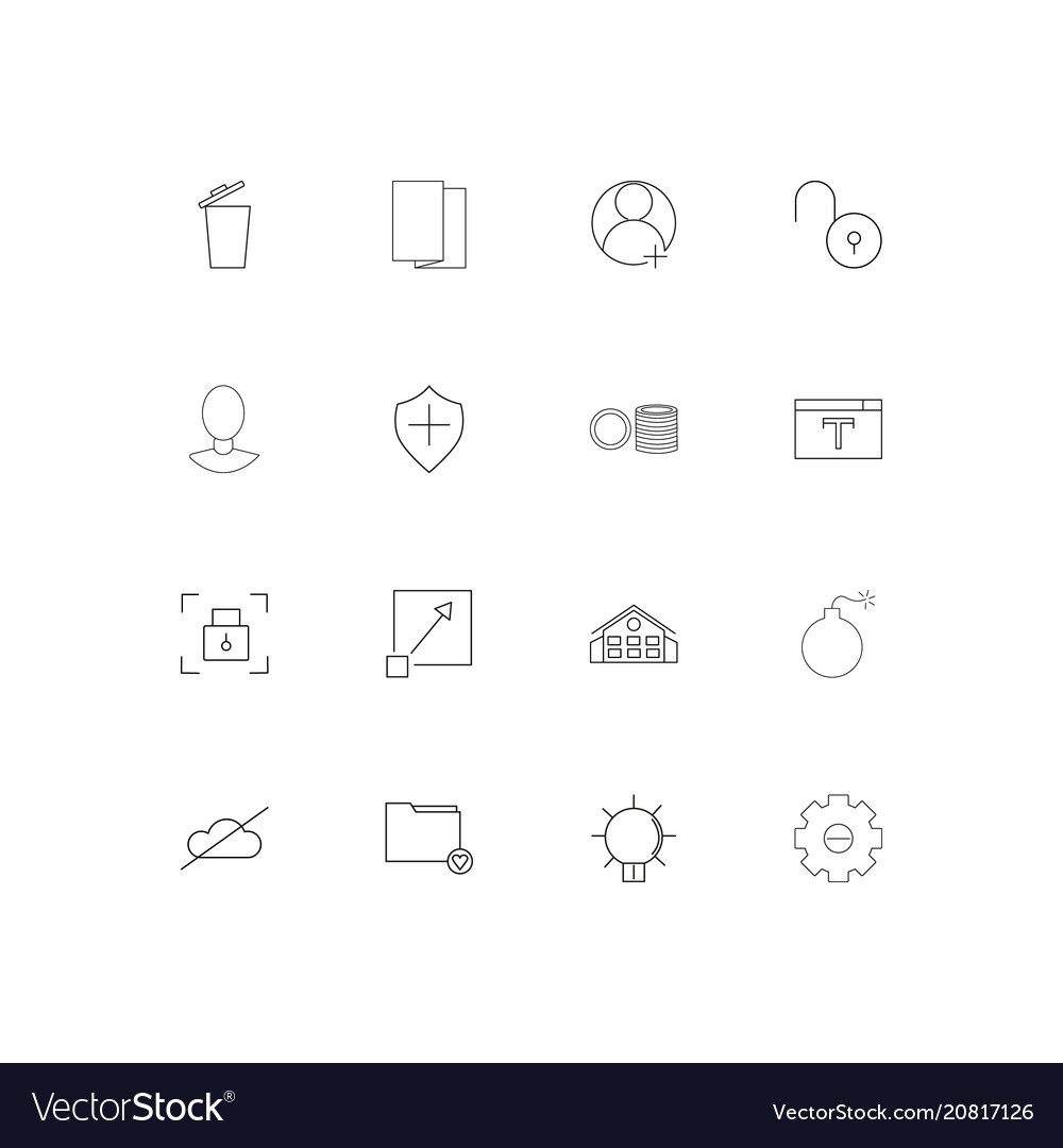 Web linear thin icons set outlined simple