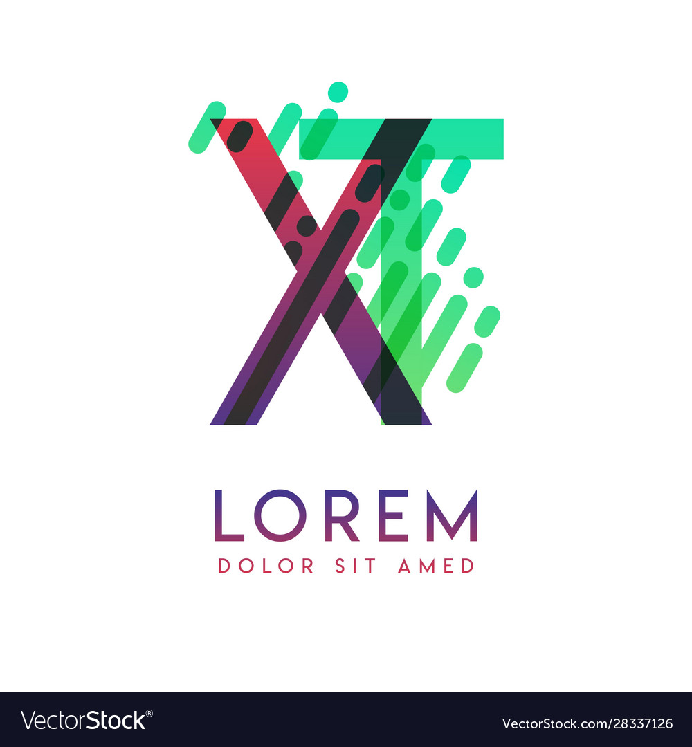 Xt logo with theme galaxy speed and style vector image Xt logo with theme galaxy speed and style