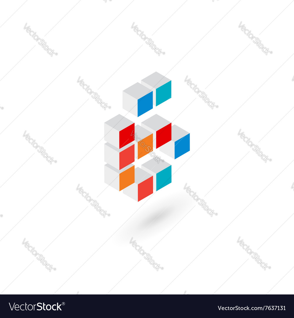 3d Cube Number 6 Logo Icon Design Template Vector Image