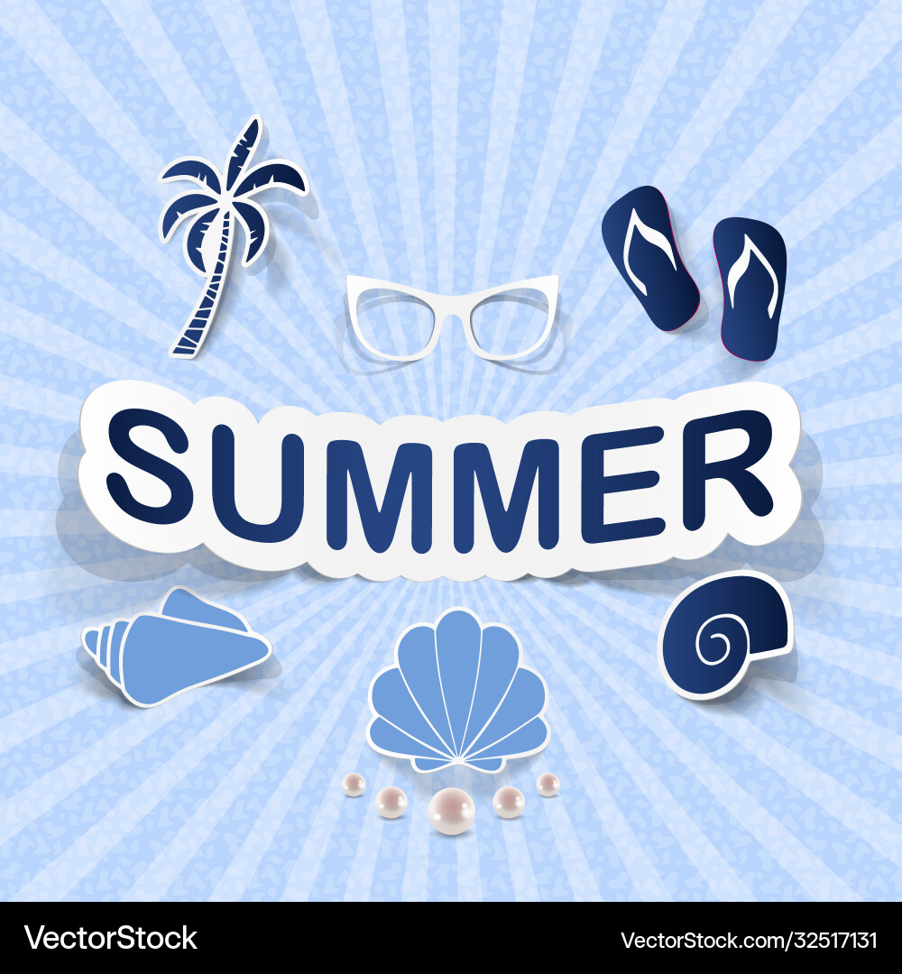 Beach icon set Royalty Free Vector Image - VectorStock