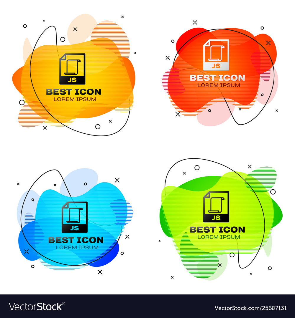 Black js file document icon download button vector image Black js file document icon download button