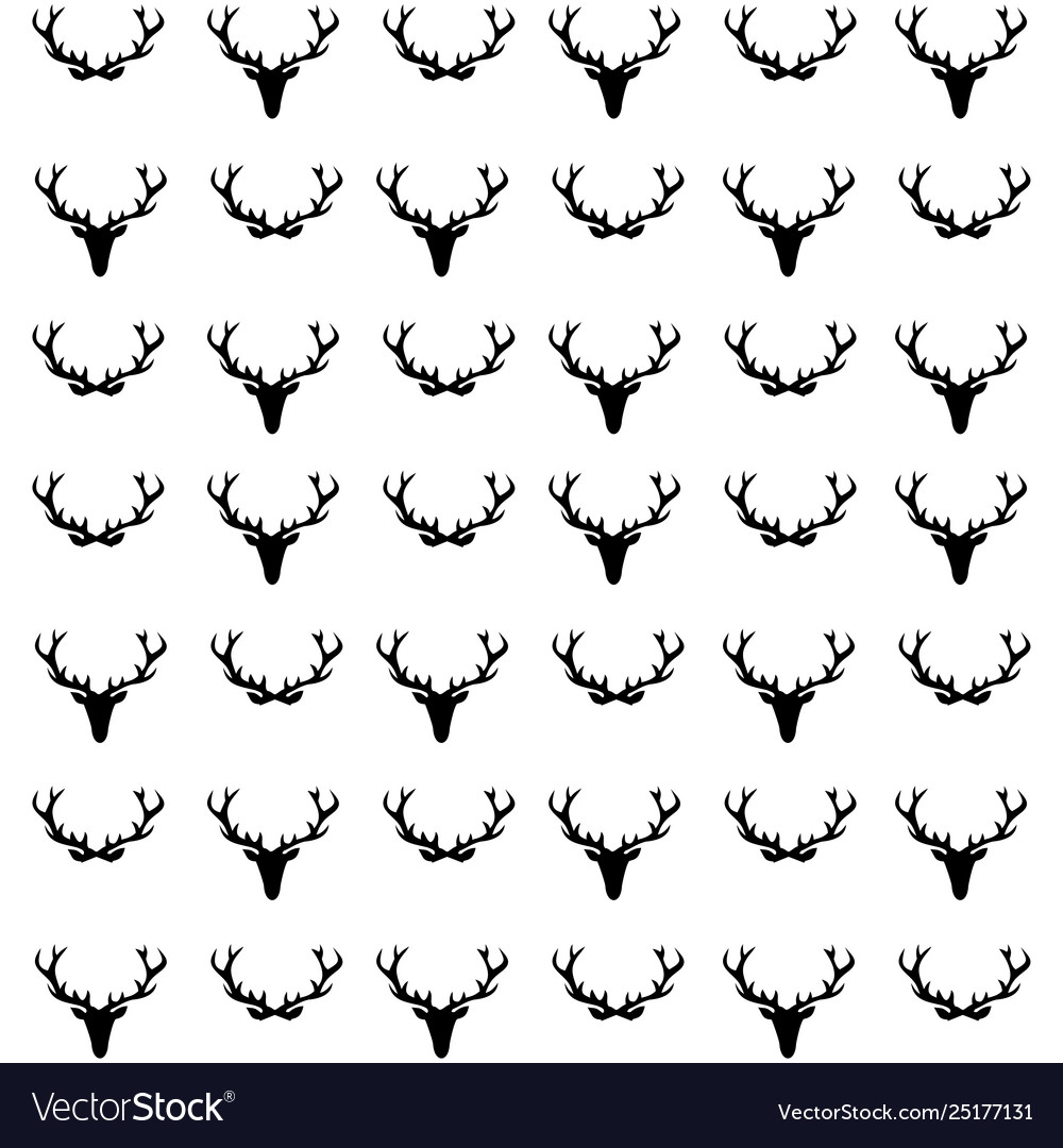 Deer background with antlers Royalty Free Vector Image