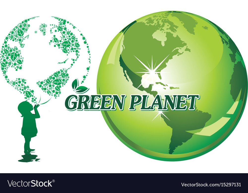 Girl the planet of flowers and earth