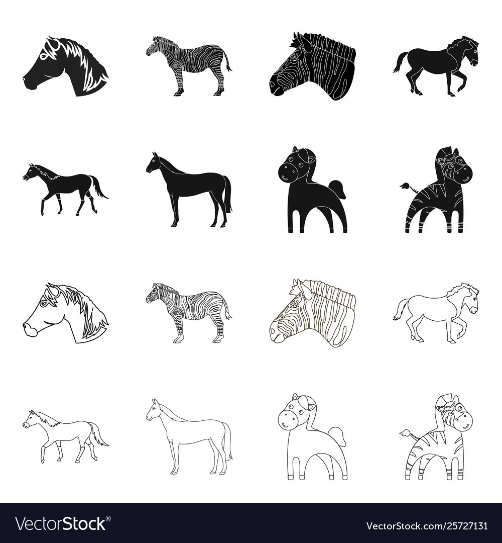 Isolated object trot and running symbol set