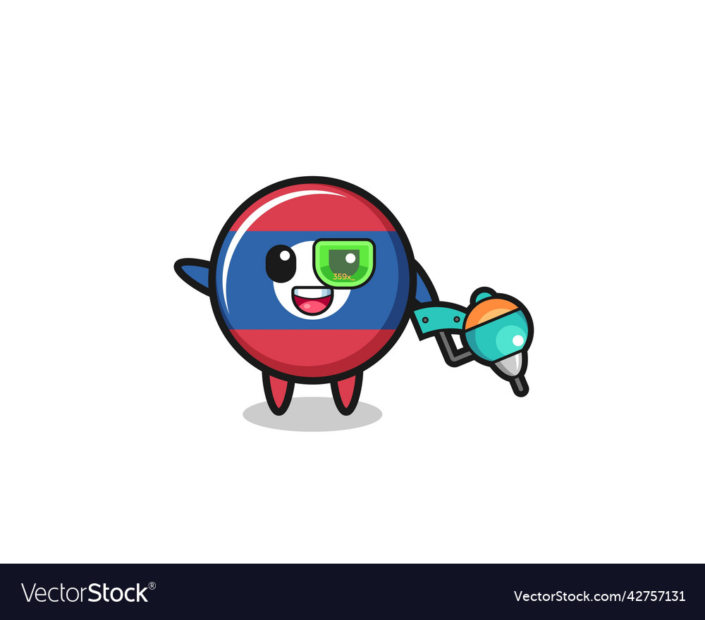 Laos flag cartoon as future warrior mascot