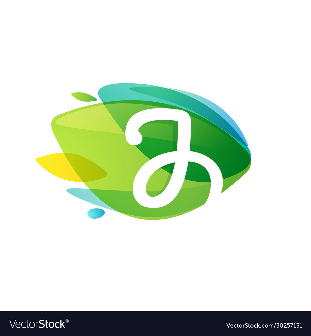 Letter j logo in dynamic leaves intersection shape