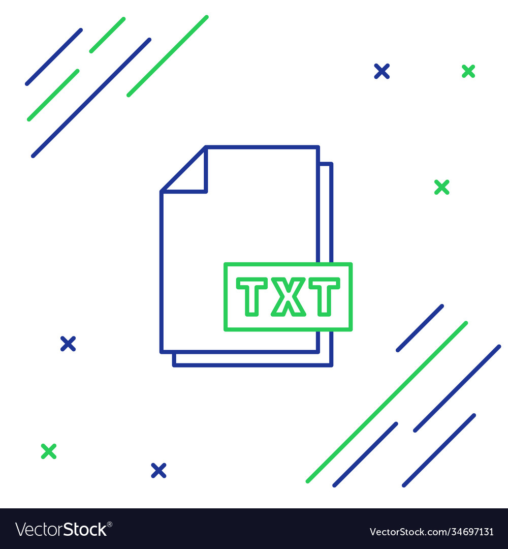 Line txt file document download button icon vector image Line txt file document download button icon