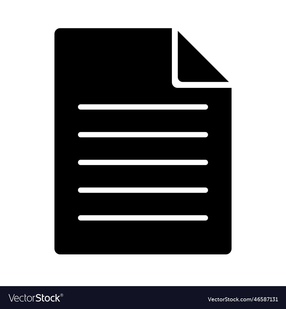 Memo silhouette icon or document file vector image Memo silhouette icon or document file