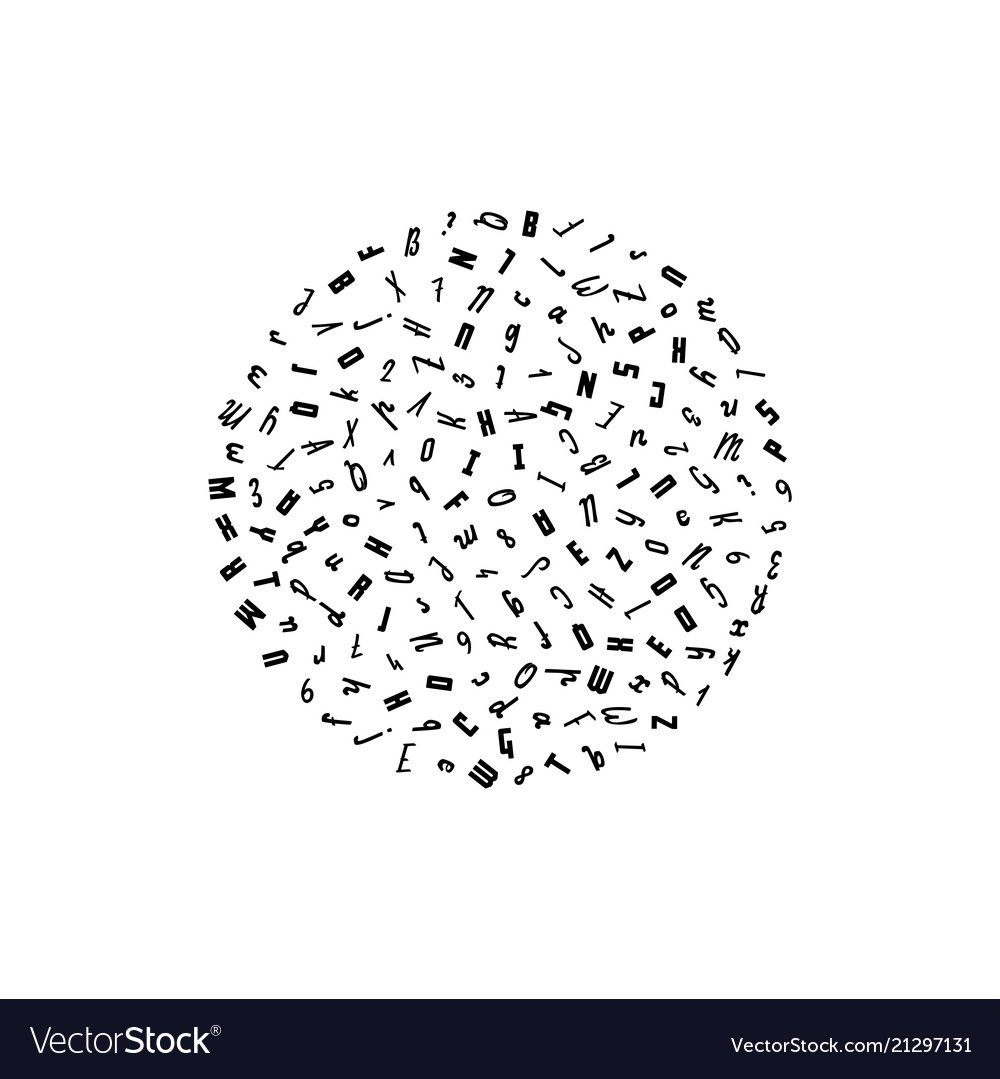 Pattern circle with letters of the alphabet