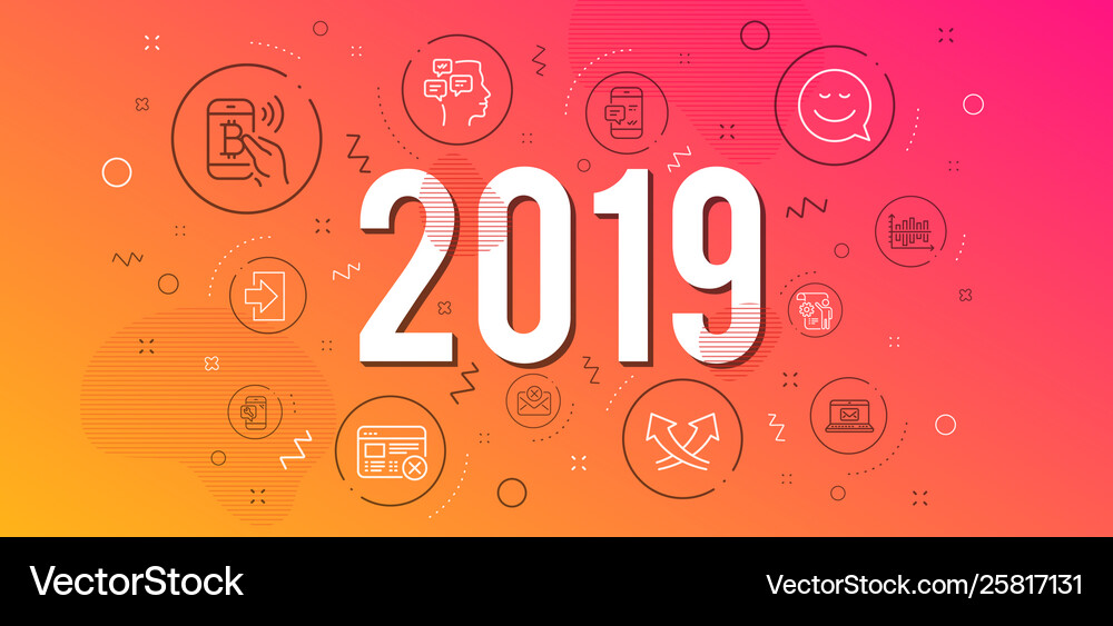 Reject mail smile and settings blueprint icons Vector Image