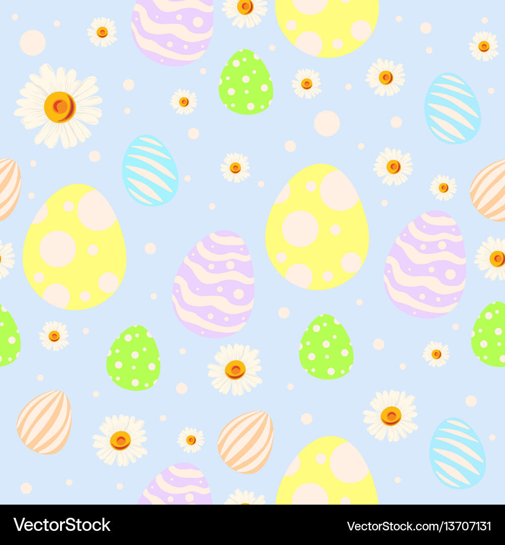 Seamless easter pattern with painted eggs Vector Image