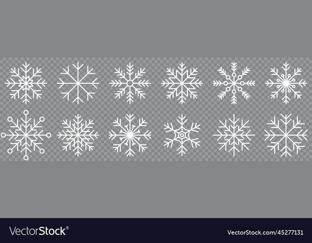 Snowflake variations icon collection