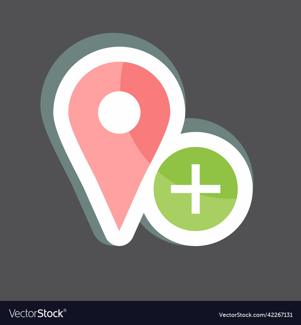 Sticker add location suitable for user interface vector image Sticker add location suitable for user interface