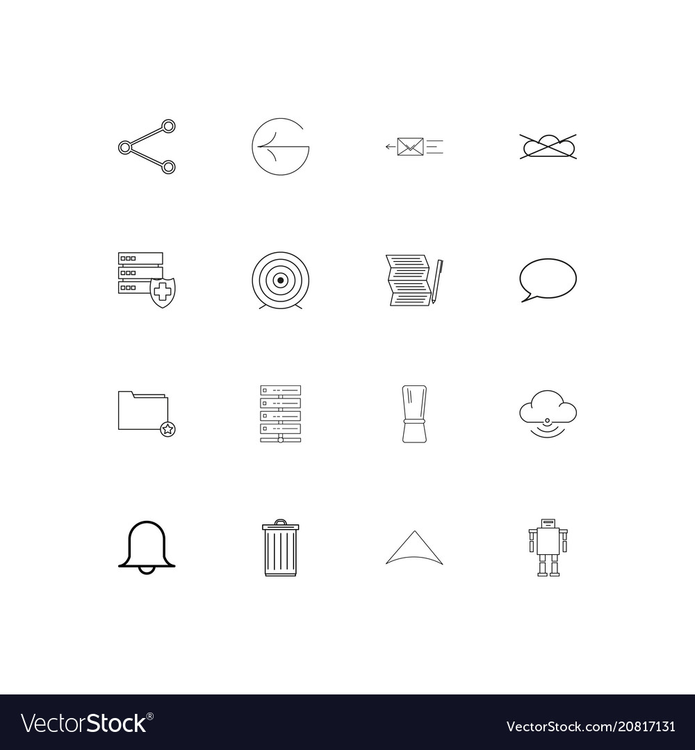 Web linear thin icons set outlined simple