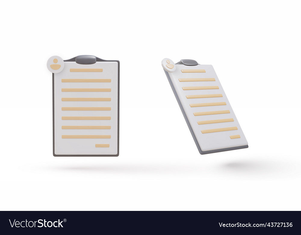 3d realistic render documents personal data Vector Image 3d realistic render documents personal data