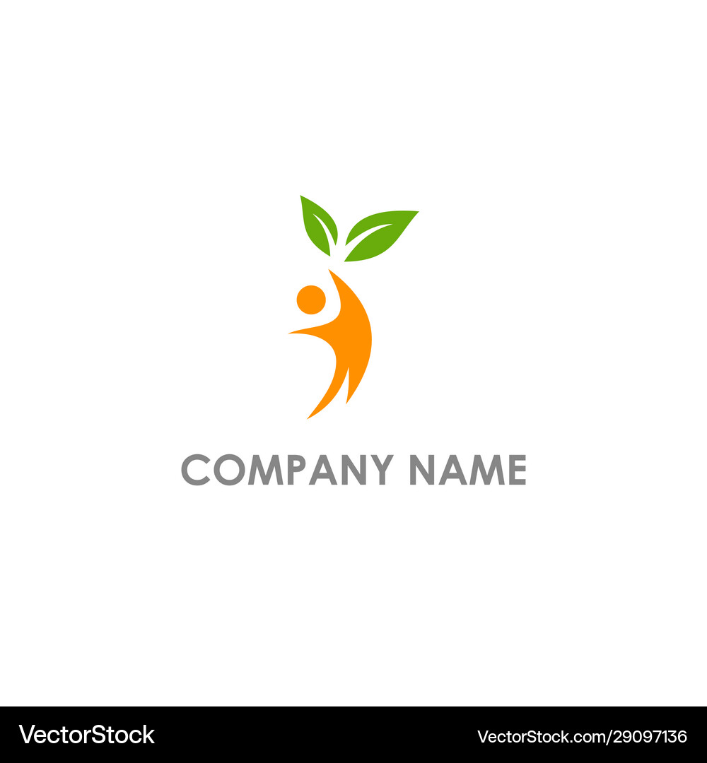 Active people leaf eco logo Royalty Free Vector Image